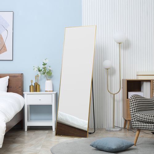 Full Length Mirror Dressing Mirror Wall-Mounted Entryway Gold Frame
