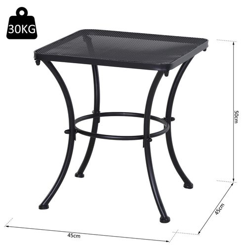 quare Metal Outdoor Patio Table 45cm - Black