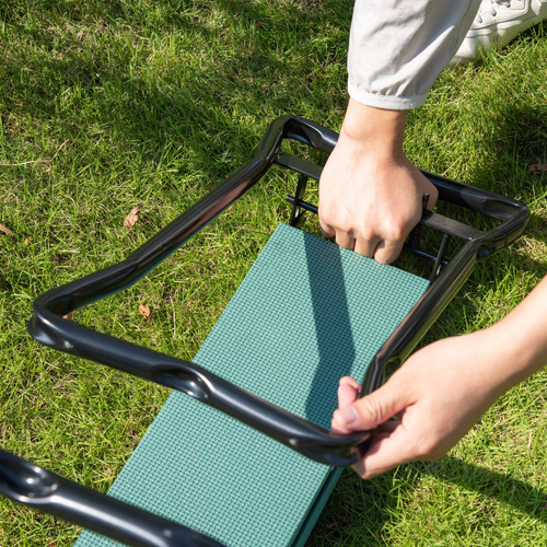 Garden 2 in 1 Kneeler Bench in Green & Black