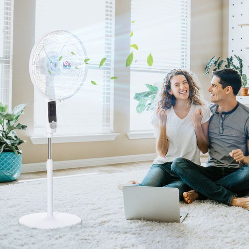 54 Inch Pedestal Fan Height Adjustable 7.5h 85 Oscillation LED Panel