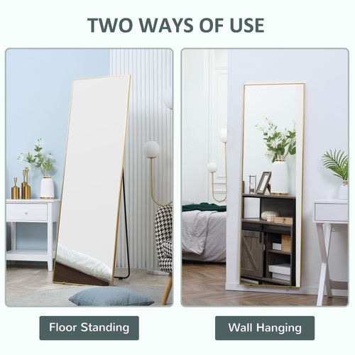 Full Length Mirror Dressing Mirror Wall-Mounted Entryway Gold Frame