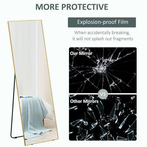 Full Length Mirror Dressing Mirror Wall-Mounted Entryway Gold Frame