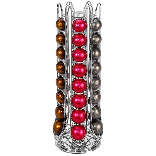 48 POD CHROME COFFEE POD STAND