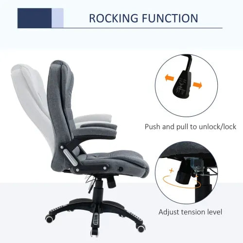 High-Backed Computer Desk Chair with Arms Swivel Wheels in Dark Grey