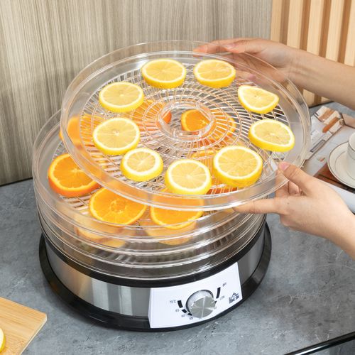 5-Tier 250W Stainless Steel Food Dehydrator - Silver