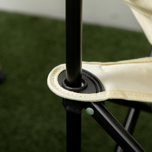 Folding Camping Chair with Carrying Bag and Storage Pocket in White