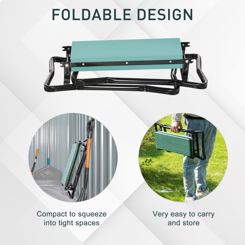 Garden 2 in 1 Kneeler Bench in Green & Black