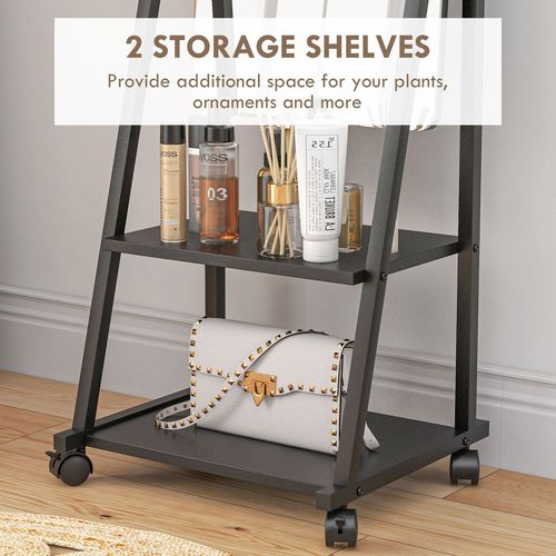 Portable Full Length Mirror Adjustable Full Body Mirror with 2 Shelves