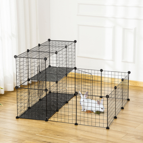 Pet Playpen DIY Small Animal Cage for Rabbit Ferret Chinchilla Guinea Pig - Black
