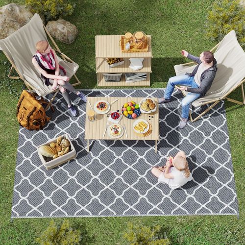 Reversible Outdoor Rug in Grey