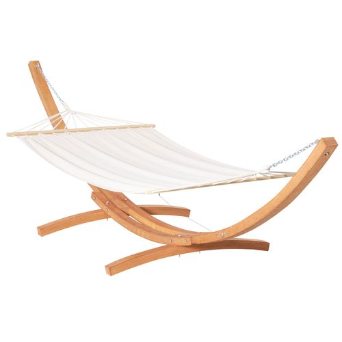 Outdoor Garden Hammock & Wooden Stand Swing Hanging Bed White