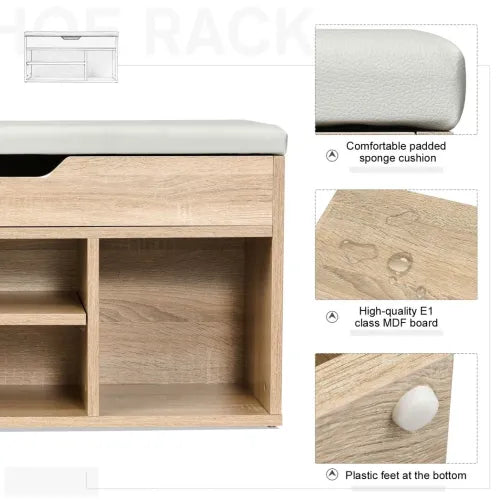 Sit-On Shoe Storage w/ Hidden Compartment