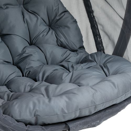 Folding Hanging Egg Chair with Cushion and Stand Grey