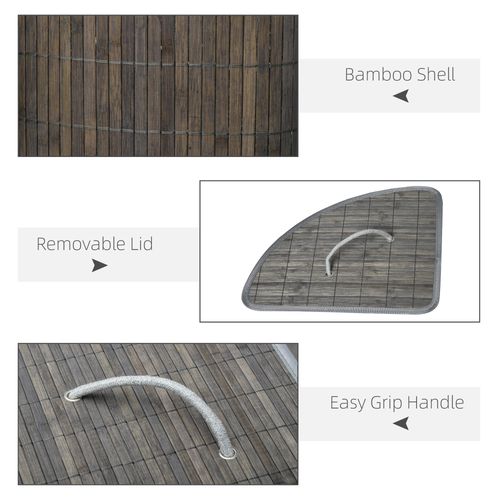 55L Bamboo Corner Laundry Hamper Basket