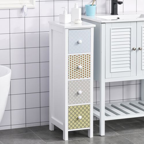4 Drawer Storage Organiser Unit in White