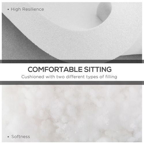Garden Seat Cushion with Ties Replacement Dining Chair Seat Pad in Cream