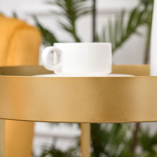 Nesting Coffee Tables Modern Gold End Tables - Set of 2