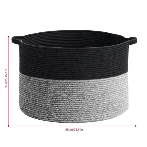 Laundry Basket in Black & Grey