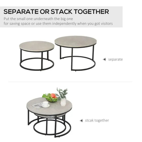 Stacking Coffee Table Set - 2 Pcs