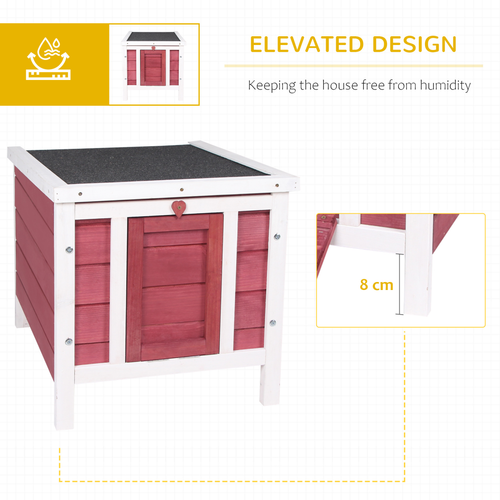 Wooden Rabbit Hutch Bunny Cage Guinea Pig House Pet Habitat Ferret - Red