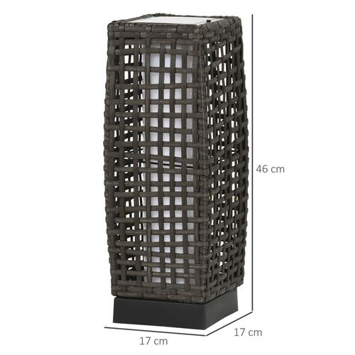 Outdoor Rattan Solar Lantern with Auto On/Off Solar Powered LED Lights