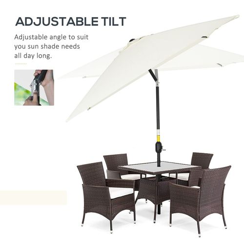Patio Parasol Canopy 2.4m in White