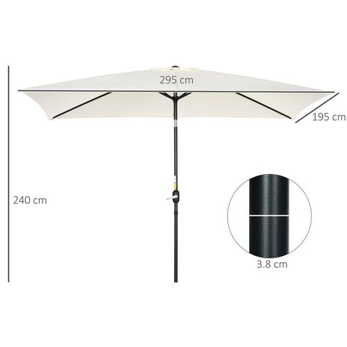 Patio Parasol Canopy 2.4m in White