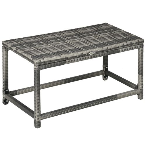 Outdoor Coffee Table Full Woven Table Top in Grey