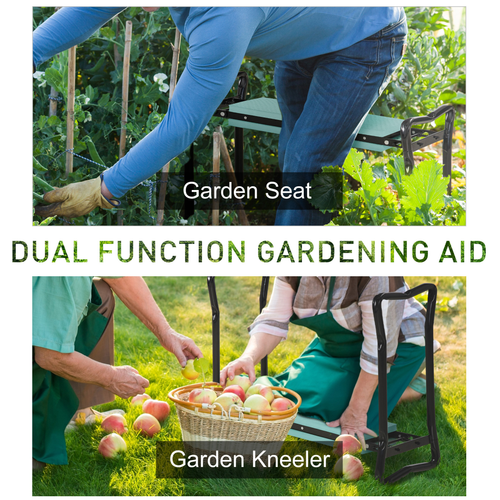 Garden 2 in 1 Kneeler Bench in Green & Black