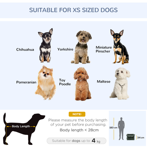 Foldable Pet Carrier, Cat Bag with Cushion, for Miniature Dogs (48.5cm) - Grey