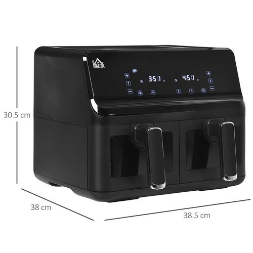 8L Dual Air Fryer Family Size with 2 Basket 8 Presets Cookbook Timer 2500W