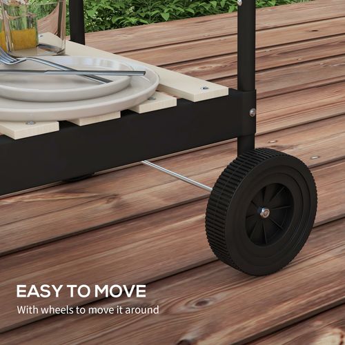 Charcoal Barbecue BBQ Grill Trolley With 5-level Grill Height Ash Catcher