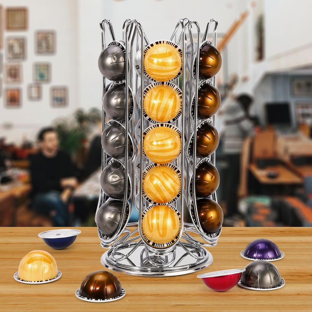 Visani 30 Coffee Pod Holder Rotating for Nespresso Vertuo Capsules