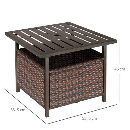 Outdoor Rattan Coffee Table with Umbrella Hole