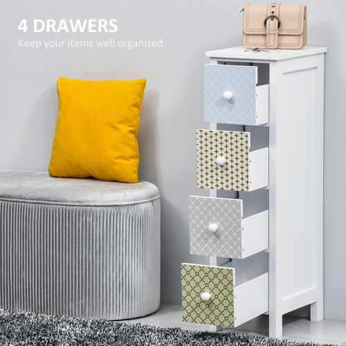 4 Drawer Storage Organiser Unit in White