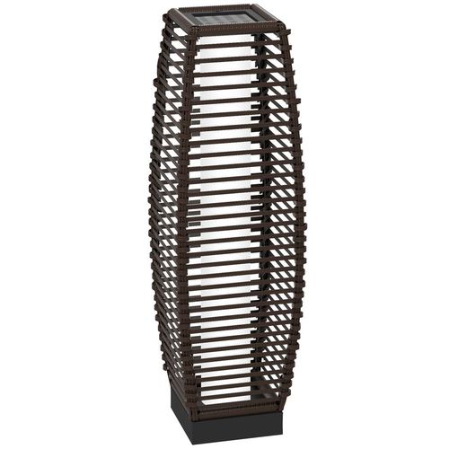 Rattan Solar Floor Lamp with Auto On/Off LED Outdoor Light