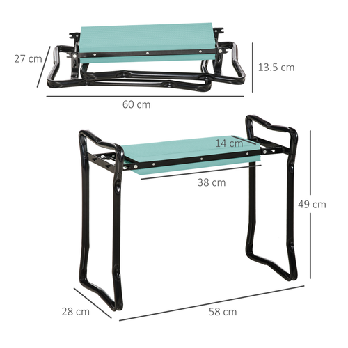 Garden 2 in 1 Kneeler Bench in Green & Black