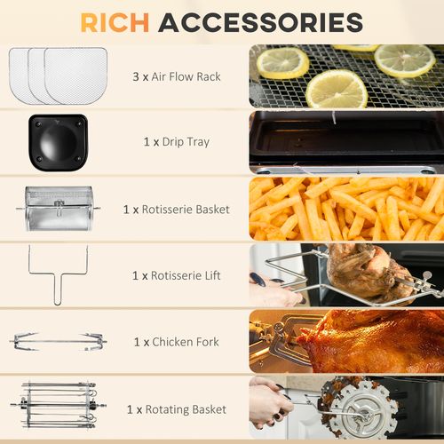 Air Fryer Oven 8 Preset Modes, 12L, Black