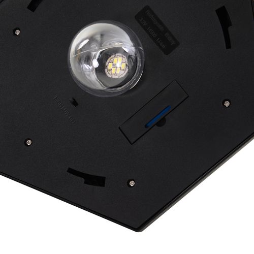 Tall Free-Standing ABS Garden Solar LED Lamp Post Black