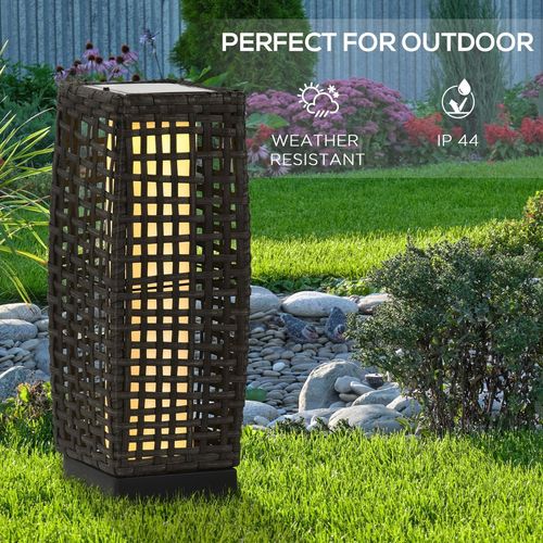 Outdoor Rattan Solar Lantern with Auto On/Off Solar Powered LED Lights