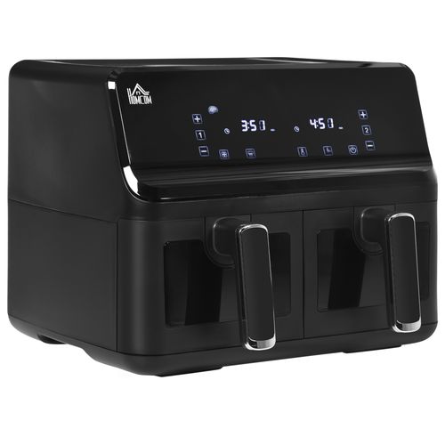 8L Dual Air Fryer Family Size with 2 Basket 8 Presets Cookbook Timer 2500W