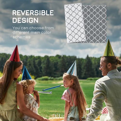 Reversible Outdoor Rug in Grey