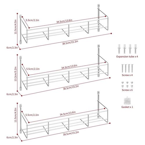 3-Tier Herb & Spice Rack in Silver