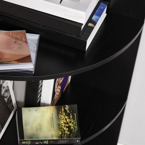 4 Tier Wood Corner Shelf Unit in Black