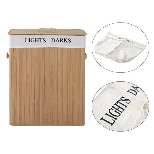 Bamboo Collapsible Laundry Basket with Lid