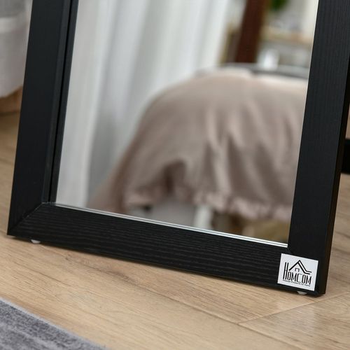 Full Length Mirror, Floor Standing or Wall-Mounted Long Mirror in Black