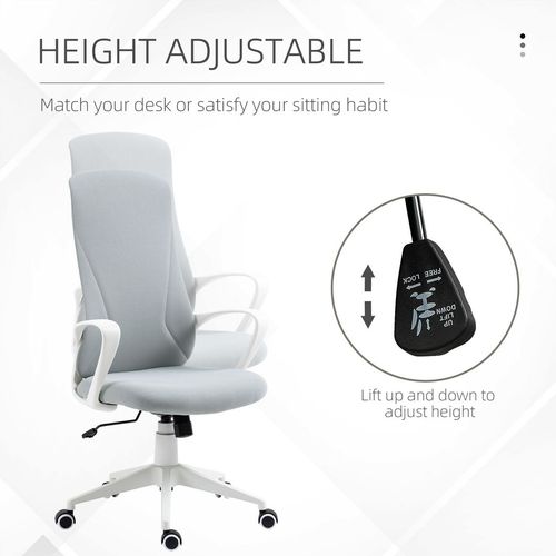 High-Back Home Office Chair with Adjustable Height in Grey
