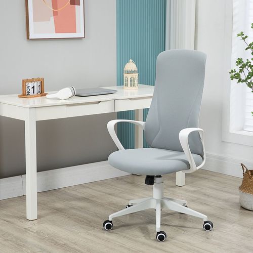 High-Back Home Office Chair with Adjustable Height in Grey