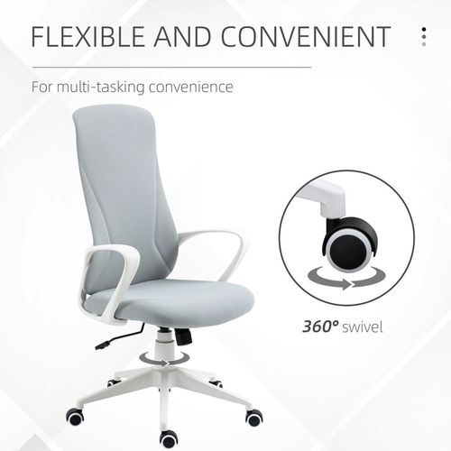 High-Back Home Office Chair with Adjustable Height in Grey