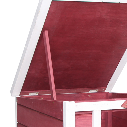 Wooden Rabbit Hutch Bunny Cage Guinea Pig House Pet Habitat Ferret - Red